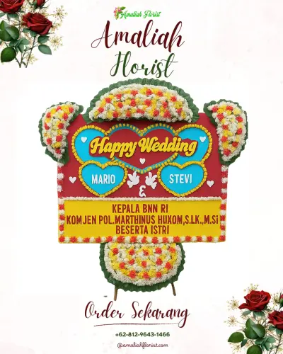 Karangan Papan Bunga Pernikahan di Situhiang